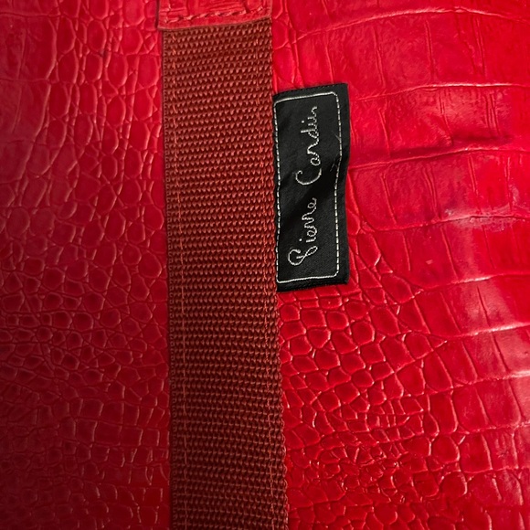 Pierre Cardin Red Croc Embossed Tote Bag - Picture 12 of 13